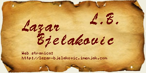 Lazar Bjelaković vizit kartica